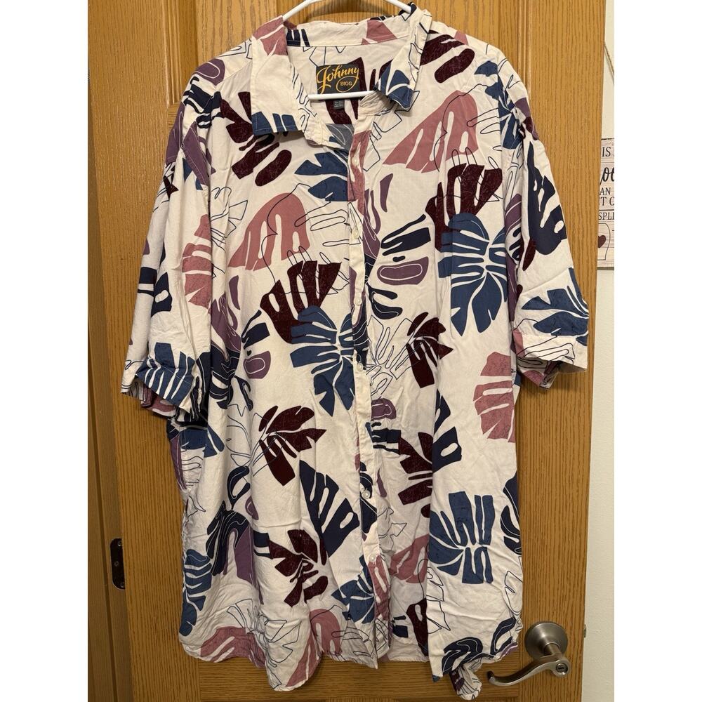 JOHNNY BIGG TROPICAL HAWAIIAN BUTTON DOWN SIZE 5XL 100% Viscose